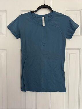 ATHLETA Short Sleeve Crew Tee - Steel Blue